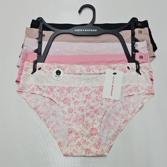 Lucky Brand Other - Lucky Brand Woman Floral Hipsters Set - Pink and Black